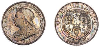 The Gary Oddie Collection of English Regal Shillings
Victoria (1837-1901), Proof Shilling, 1893, edge grained,...