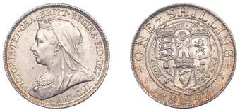 The Gary Oddie Collection of English Regal Shillings
Victoria (1837-1901), Shilling, 1897, 5.66g/12h (ESC 3162; S...