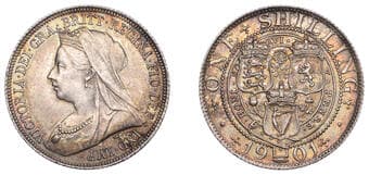 The Gary Oddie Collection of English Regal Shillings
Victoria (1837-1901), Shilling, 1901, 5.66g/12h (ESC 3166; S...
