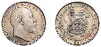 The Gary Oddie Collection of English Regal Shillings
Edward VII (1901-1910), Shilling, 1902, 5.64g/12h (ESC 3587; S...