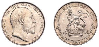 The Gary Oddie Collection of English Regal Shillings
Edward VII (1901-1910), Shilling, 1906, 5.65g/12h (ESC 3592;...