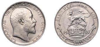 The Gary Oddie Collection of English Regal Shillings
Edward VII (1901-1910), Shilling, 1907, 5.67g/12h (ESC 3593; S...