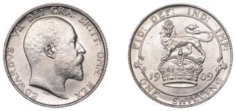 The Gary Oddie Collection of English Regal Shillings
Edward VII (1901-1910), Shilling, 1909, 5.65g/12h (ESC 3595; S...