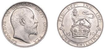The Gary Oddie Collection of English Regal Shillings
Edward VII (1901-1910), Shilling, 1910, 5.65g/12h (ESC 3596; S...