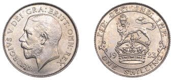 The Gary Oddie Collection of English Regal Shillings
George V (1910-1936), Shilling, 1923, 5.69g/12h (ESC 3818; S...