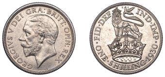The Gary Oddie Collection of English Regal Shillings
George V (1910-1936), Shilling, 1930, 5.69g/12h (ESC 3837; S...