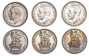 The Gary Oddie Collection of English Regal Shillings
George V (1910-1936), Shillings (3), 1931, 5.65g/12h (ESC 3839;...