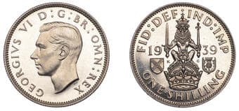 The Gary Oddie Collection of English Regal Shillings
George VI (1936-1952), Proof Shilling, 1939, Scottish type,...