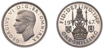 The Gary Oddie Collection of English Regal Shillings
George VI (1936-1952), Proof Shilling, 1947, Scottish type,...