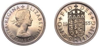 The Gary Oddie Collection of English Regal Shillings
Elizabeth II (1952-2022), Sterling issues, Proof Shilling,...