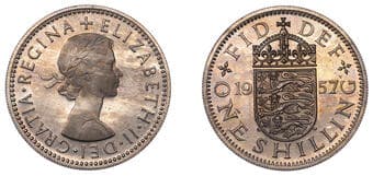 The Gary Oddie Collection of English Regal Shillings
Elizabeth II (1952-2022), Sterling issues, Proof Shilling,...