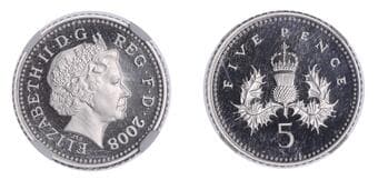 The Gary Oddie Collection of English Regal Shillings
Elizabeth II (1952-2022), Decimal issues, Proof Five Pence,...