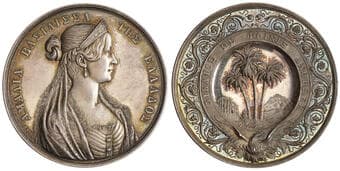 Greece, Queen Amalia of Greece, undated (1850), silver medal by K. Lange, bust right, rev., ΔΙΚΑΙΟΣ ΩΣ...