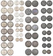 Cyprus, Victoria (1837-1901), 18 piastres, 1901 (8); 9 piastres, 1901 (3); 4 1/2 piastres, 1901 (2); 3 piastres, 1901...