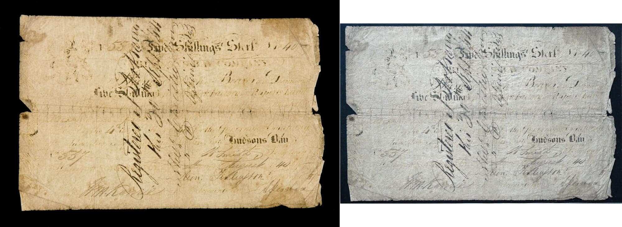 Hudson's Bay Company – Five Shillings Sterling Bill of Exchange, 1840 (York Factory Issue No. 557). Scarce HBC bill...